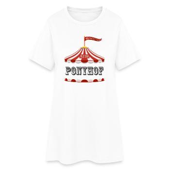 Das Leben ist kein Ponyhof - Frauen T-Shirt-Kleid - Weiß - Vorne