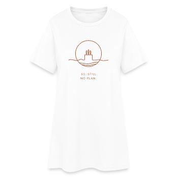 50. Geburtstagsgeschenk – 50. Immer noch kein Plan. - Frauen T-Shirt-Kleid - Weiß - Vorne