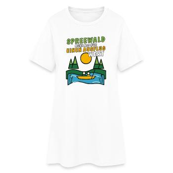 SPREEWALD AUSFLUG - Frauen T-Shirt-Kleid - Weiß - Vorne