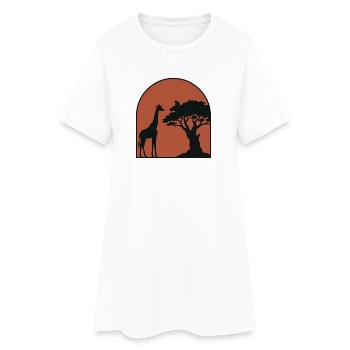 Afrika Giraffe - Frauen T-Shirt-Kleid - Weiß - Vorne