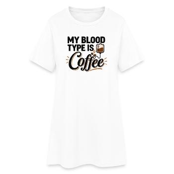 Kaffeeliebhaber, Espresso-Liebhaber, Koffein-Enthusiast - Frauen T-Shirt-Kleid - Weiß - Vorne