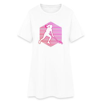 Unihockey Geschenkidee für eine Unihockeyspielerin - Frauen T-Shirt-Kleid - Weiß - Vorne