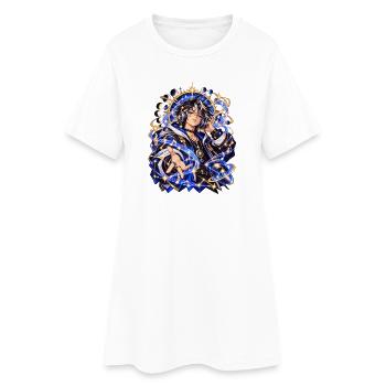 Himmlische Kunst und Astrologie × Musik - Frauen T-Shirt-Kleid - Weiß - Vorne