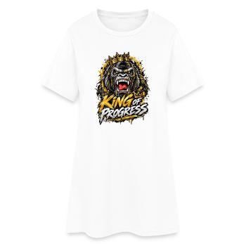 King of Progress - Frauen T-Shirt-Kleid - Weiß - Vorne