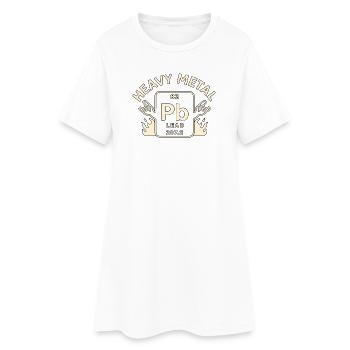 Heavy Metal mit Blei und Rockhänden - Frauen T-Shirt-Kleid - Weiß - Vorne
