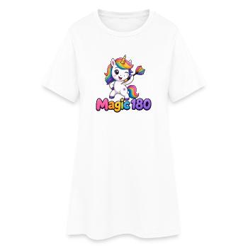 DARTZWERGE - Dart-Einhorn - Frauen T-Shirt-Kleid - Weiß - Vorne