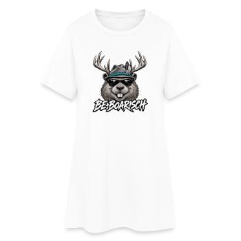BeBoarisch Hipster Wildface - Frauen T-Shirt-Kleid - Weiß - Vorne