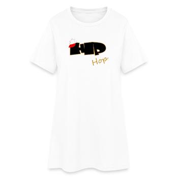 Hip Hop  - Frauen T-Shirt-Kleid - Weiß - Vorne