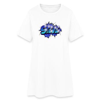 STEVE bricht durch Ziegel! Graffiti-Name - Frauen T-Shirt-Kleid - Weiß - Vorne
