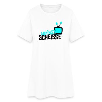 contre merde - télévision - Robe T-shirt Femme - blanc - Devant