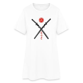 Iaido Kanji & Katana + Mon - Frauen T-Shirt-Kleid - Weiß - Vorne