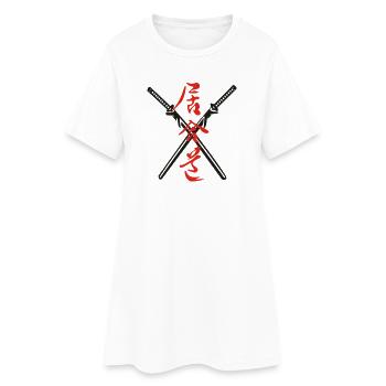 Iaido Kanji + Katana - Frauen T-Shirt-Kleid - Weiß - Vorne