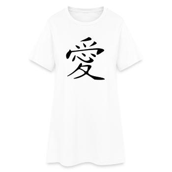 Love Kanji - Women’s T-Shirt Dress - white - Front