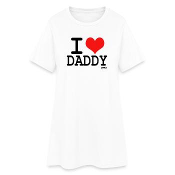 I love daddy J'aime papa - couleurs au choix - Robe T-shirt Femme - blanc - Devant