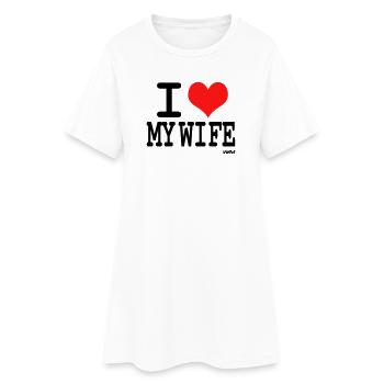 I love my wife - couleurs personnalisables - Robe T-shirt Femme - blanc - Devant
