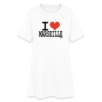 i love Marseille - couleurs personnalisables - Robe T-shirt Femme - blanc - Devant