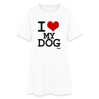 I love my dog - couleurs personnalisables - Robe T-shirt Femme - blanc - Devant