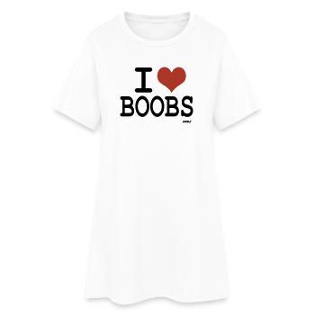 i love boobs - couleurs personnalisables - Robe T-shirt Femme - blanc - Devant