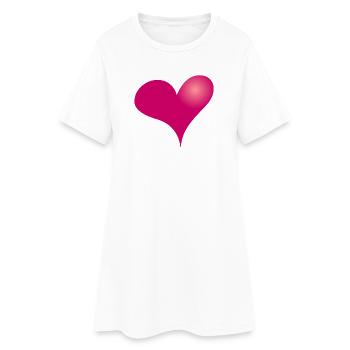 Heart II, Full Color Tee Design - Women’s T-Shirt Dress - white - Front