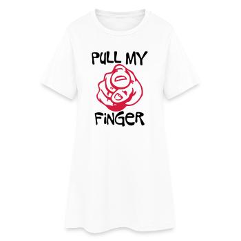 Pull my Finger | you | hand - Robe T-shirt Femme - blanc - Devant