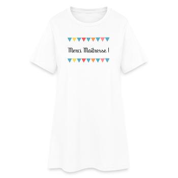 MERCI MAÎTRESSE. CADEAUX MAÎTRESSE. VACANCES. - Robe T-shirt Femme - blanc - Devant