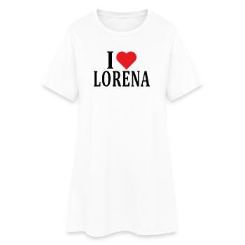 nom t-shirt J’aime Lorraine t-shirt idée cadeau - Robe T-shirt Femme - blanc - Devant