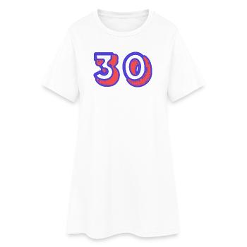 30. 30 JAHRE. 30-JÄHRIGES JUBILÄUM. 30-JÄHRIGES JUBILÄUM. - Frauen T-Shirt-Kleid - Weiß - Vorne