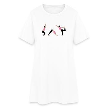 Power yoga in the gym pink - Women’s T-Shirt Dress - white - Front