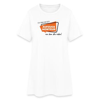 Aufzugsmonteur - Frauen T-Shirt-Kleid - Weiß - Vorne