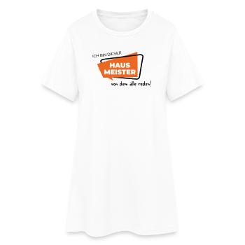 Hausmeister - Frauen T-Shirt-Kleid - Weiß - Vorne