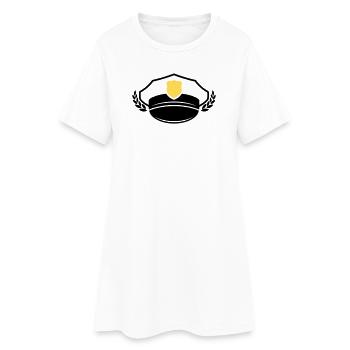Casquette et insigne de police | Honneur et respect - Robe T-shirt Femme - blanc - Devant