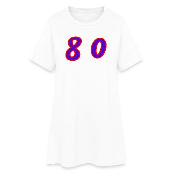 80. 80 ANS. 80e ANNIVERSAIRE. ANNIVERSAIRE 80 ANS. - Robe T-shirt Femme - blanc - Devant