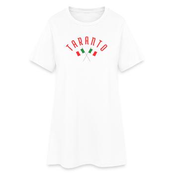 Taranto Crossed Italian Flags Emblem - Women’s T-Shirt Dress - white - Front