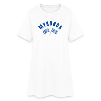 Drapeaux grecs de Mykonos - Robe T-shirt Femme - blanc - Devant