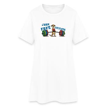 Plaisir en musculation de suricate - Juste des fausses charges - Robe T-shirt Femme - blanc - Devant