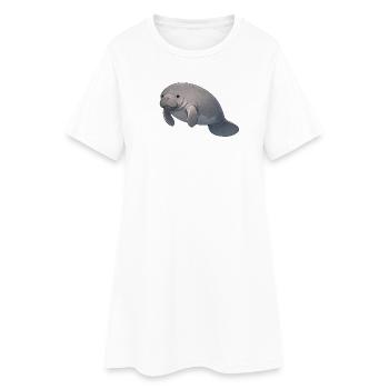 Lamantin - Robe T-shirt Femme - blanc - Devant