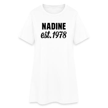 Nadine est 1978 - Frauen T-Shirt-Kleid - Weiß - Vorne