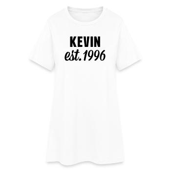 Kevin est 1996 - Frauen T-Shirt-Kleid - Weiß - Vorne