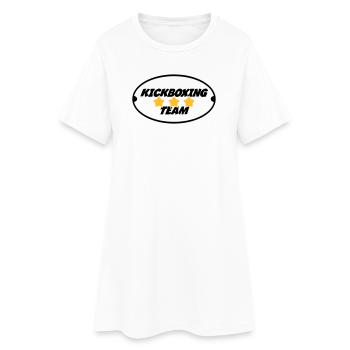 Kickboxen / Kickboxing / Kickboxer / Kick Boxing - Frauen T-Shirt-Kleid - Weiß - Vorne