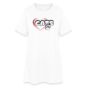 Les chats adorent le chat Chat Chat gueule de bois - Robe T-shirt Femme - blanc - Devant