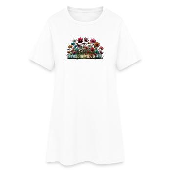 wild und ungezähmt wiesenblumen blume natur - Frauen T-Shirt-Kleid - Weiß - Vorne