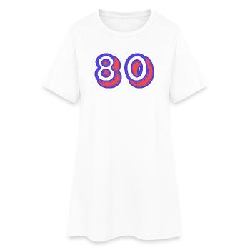 80. 80 ANS. 80e ANNIVERSAIRE. ANNIVERSAIRE 80 ANS. - Robe T-shirt Femme - blanc - Devant