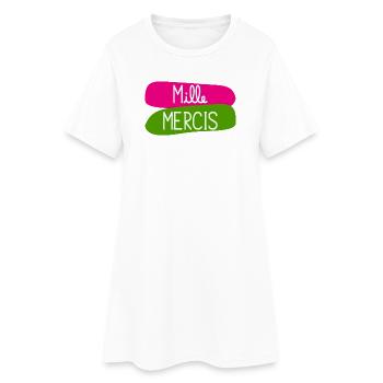 MAÎTRESSE. MAITRE. MERCI. MERCI MAÎTRESSE - Robe T-shirt Femme - blanc - Devant