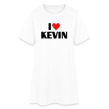 I love Kevin Rotes Herz Liebe Fan Geschenk - Frauen T-Shirt-Kleid - Weiß - Vorne