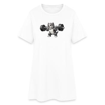 Pitbull Gewichtheber Bodybuilder Powerlifting Gym - Frauen T-Shirt-Kleid - Weiß - Vorne