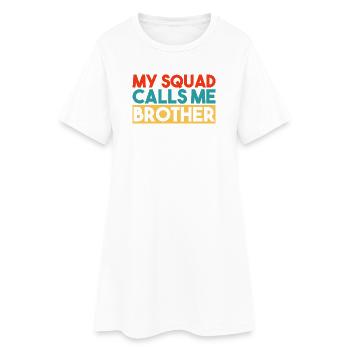 Mon escouade m’appelle Brother Typographie rétro - Robe T-shirt Femme - blanc - Devant