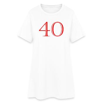 40. 40 ANS. 40e ANNIVERSAIRE. ANNIVERSAIRE 40 ANS. - Robe T-shirt Femme - blanc - Devant