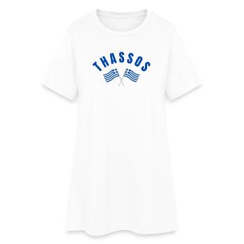 Thassos Drapeaux Grecs Croisés - Robe T-shirt Femme - blanc - Devant
