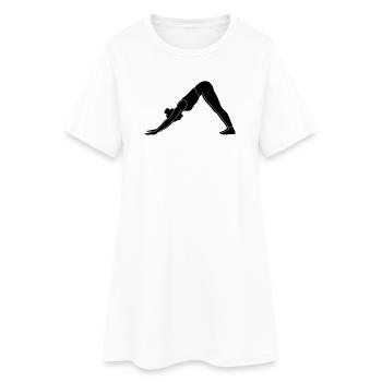 Silhouette de yoga canin face vers le bas - Robe T-shirt Femme - blanc - Devant