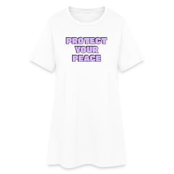 Beschütze deinen Frieden - Frauen T-Shirt-Kleid - Weiß - Vorne